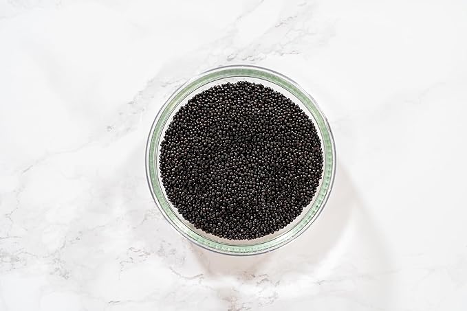Bakerpan Black Nonpareils Sprinkles - 7 Ounces Black Sprinkles for Cake Decorating - Edible Nonpareils for Cupcakes, Ice Cream, Cake Decorations (Made in USA)