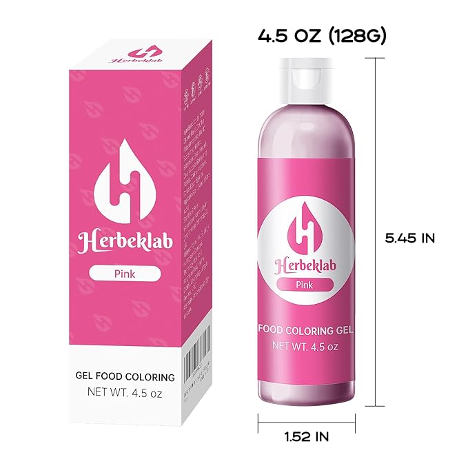 Pink Gel Food Coloring – 4.5 oz Professional Grade Concentrated Food Dye, Gel Based Coloring for Icing, Baking, Cake Decorating & Cookies