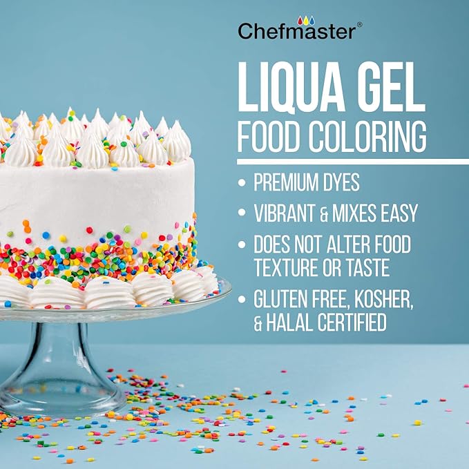 Chefmaster Leaf Green Liqua-Gel® Food Coloring | Vibrant Color | Professional-Grade Dye for Icing, Frosting, Fondant | Baking & Decorating | Fade-Resistant | Easy-to-Use | Made in USA | 2.3 oz