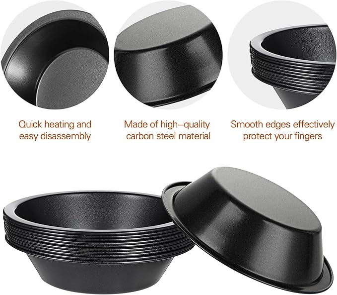 4pcs Non-Stick Carbon Steel Cake Pans 4 Inch Round Baking Pans for Perfect Cakes Pies and Desserts - Durable and Easy to Clean (12, 5IN)