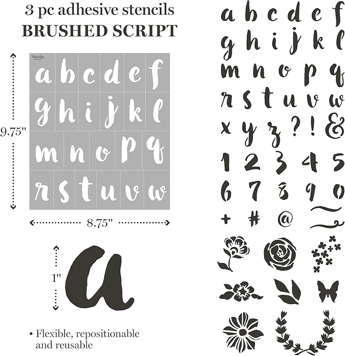 Martha Stewart, Modern Fonts Stencils and Tools Kit, 15 pc
