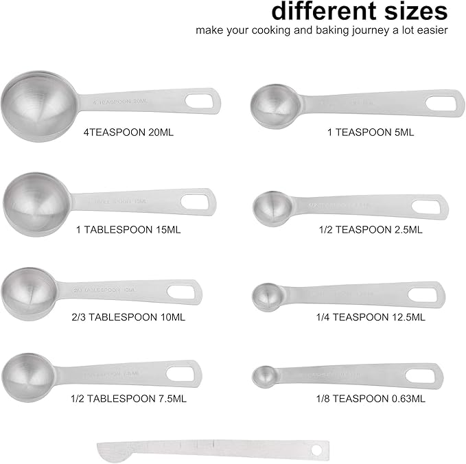 Smithcraft Measuring Cups Set, 18/8 Stainless Steel Measuring Cups and Spoons Set, Metric&US Metal Measuring Cups and Spoons Set for Baking&Kitchen, Heavy Duty 7 Measuring Cups & 8 Spoons With Leveler