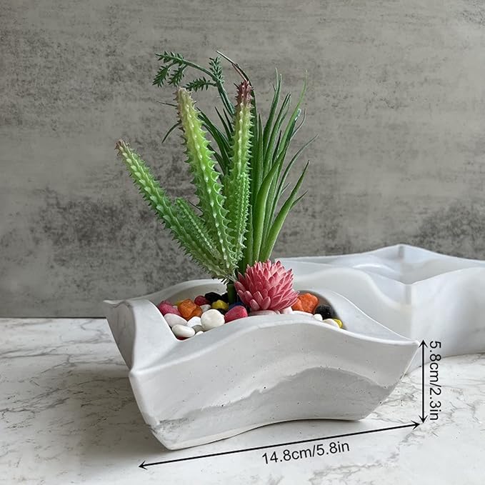 Geometric Square Flower Pot Silicone Mold Epoxy Resin Succulent Planter Vase Cactus Concrete Mold Candle Pen Holder Plaster Cement Clay Mould