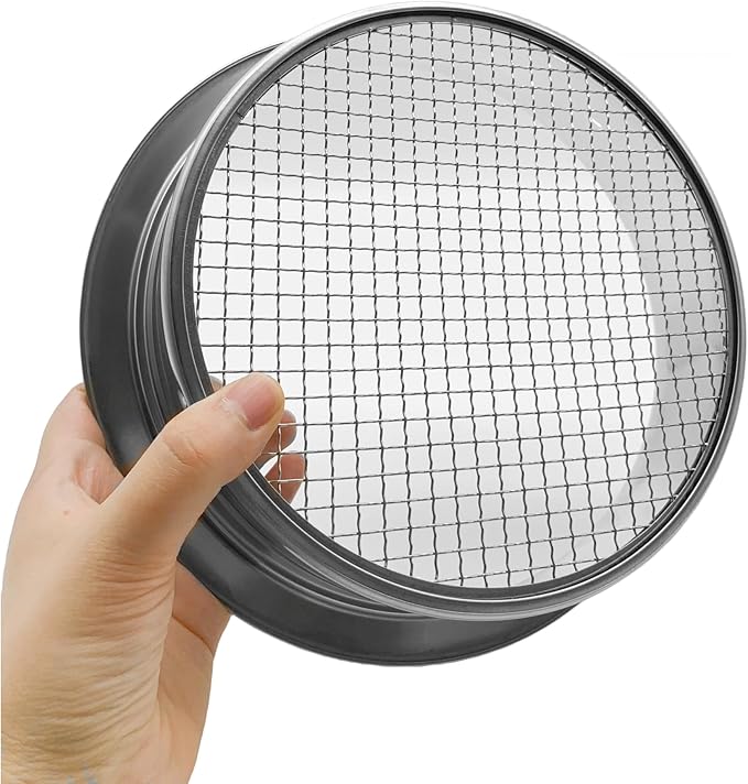 Soil Sifter Set for Garden with 5PCS Mesh(1,3,6,9,12mm) Sieve for Rocks and Sand