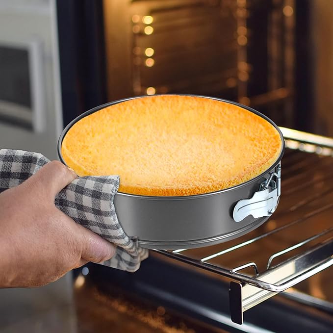 3 Pack Removable Springform Cake Pan, Round Nonstick Cheesecake Pan, Cake Pans Molds with Leakproof Bottom Removable for Baking Cheesecakes, Pie, Pizza and Quiches (7.8", 8.5", 9.5")