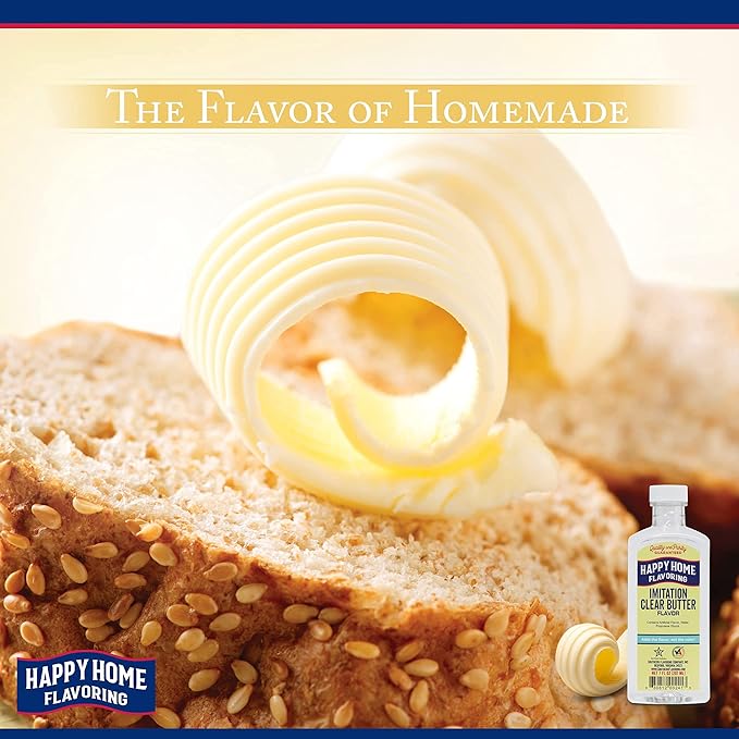 Happy Home Imitation Clear Butter Flavoring, Non-Alcoholic, Certified Kosher, 7 oz.