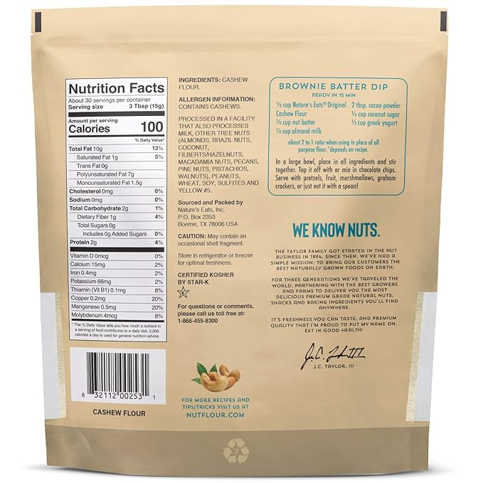 Nature's Eats Cashew Flour Finely Ground, 16 Oz