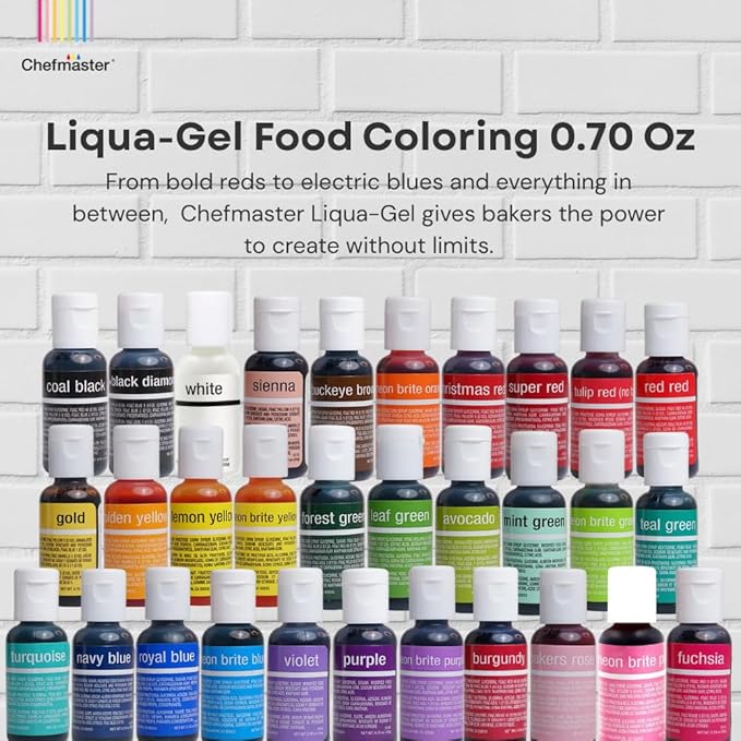 Chefmaster Mint Green Liqua-Gel® Food Coloring | Vibrant Color | Professional-Grade Dye for Icing, Frosting, Fondant | Baking & Decorating | Fade-Resistant | Easy-to-Use | Made in USA | 0.70 oz