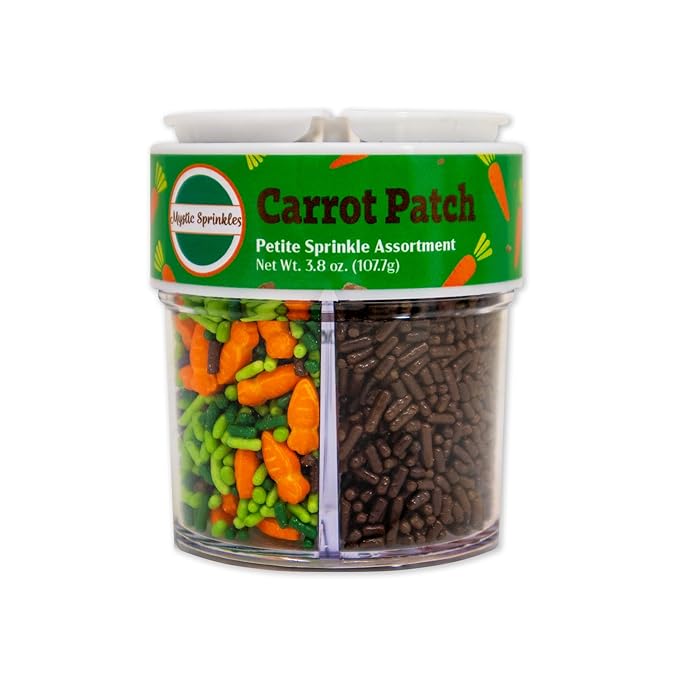 Mystic Sprinkles 4 Cell Sprinkle Assortments (Carrot Patch, Petite)
