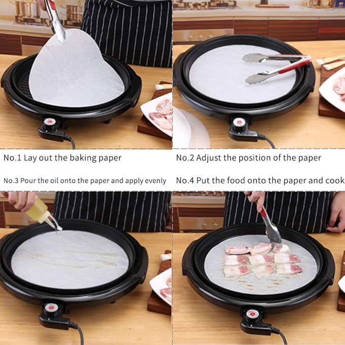 Round Parchment Paper, Set of 200, Non Stick 12 Inch Baking Parchment Rounds/Parchment Paper Circles for Springform Pan, Toaster Oven, Tortilla Press and so on（4.5/5.5/6/7/8/9/10in Available）