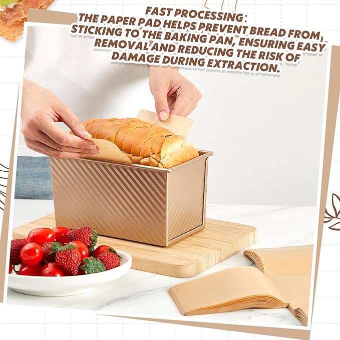 100 Pcs Loaf Pan Liners for Baking Bread Pan 13 x 5 Inches, Non-stick Disposable Greaseproof Baking Paper for Bread, Cakes, Toast