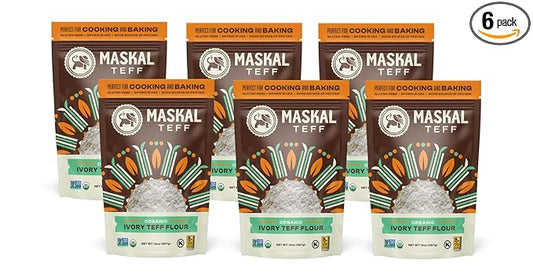 Maskal Teff Organic Ivory Teff Flour, 14 Ounce (6 pack)