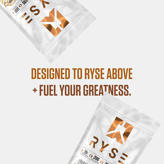 RYSE Loaded Protein Pancake & Waffle Mix - Banana - Naturally Sweetened Breakfast with 21g Protein, 3g MCTs and 2g Fiber - No Added Sugar - High Protein Snack for Clean Energy - 6 Servings