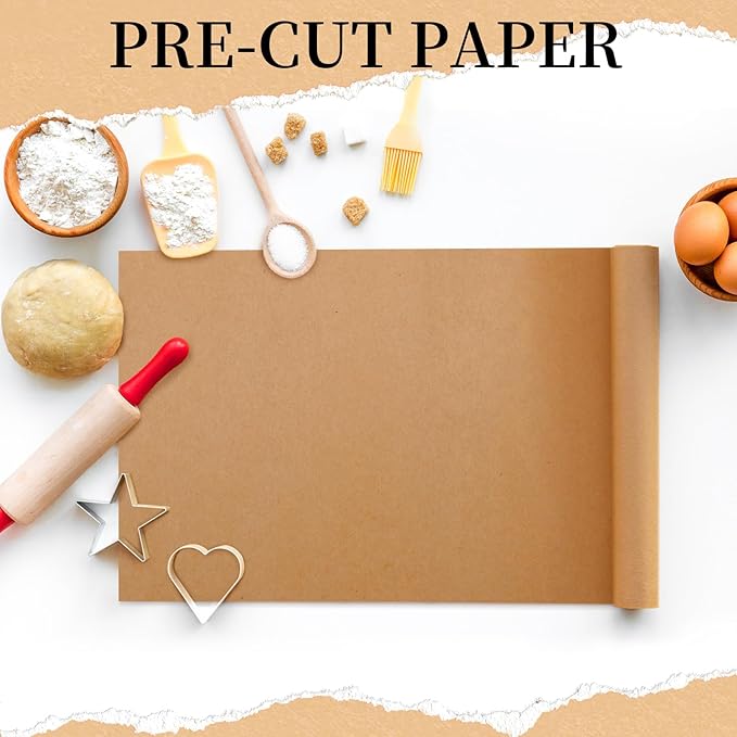 Maitys 500 Pcs 18 x 26 Inch Parchment Paper Baking Sheets Precut Non-stick & No-leak Large Unbleached Baking Paper for Full Size Sheet Pan Cooking Grilling Air Fryer Steaming Bread Cup Cake Cookie