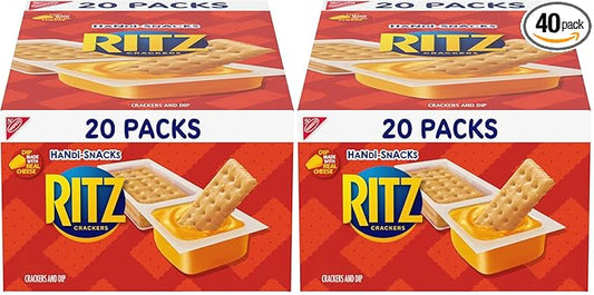 Handi-Snacks RITZ Crackers 'N Cheesy Dip Snack Packs, 20 Snack Packs (Pack of 2)