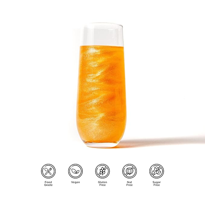 Blacksherbet Apricot Edible Glitter for Drinks 5 Grams | KOSHER Certified | Drink Glitter and Luster Dust for Cake, Cake Pops, Edible Glitter Cocktails Food, Cocktail glitter