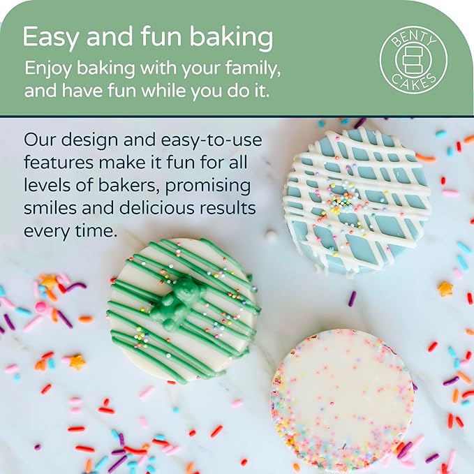 Benty Cakes – The Original CakePuck Bonus Bundle Set – Better than a Cake Pop! Make Chocolate Covered Desserts – BPA Free Silicone – Includes 1 Mold Set, 2 Trays and 2 Scrapers – Pink