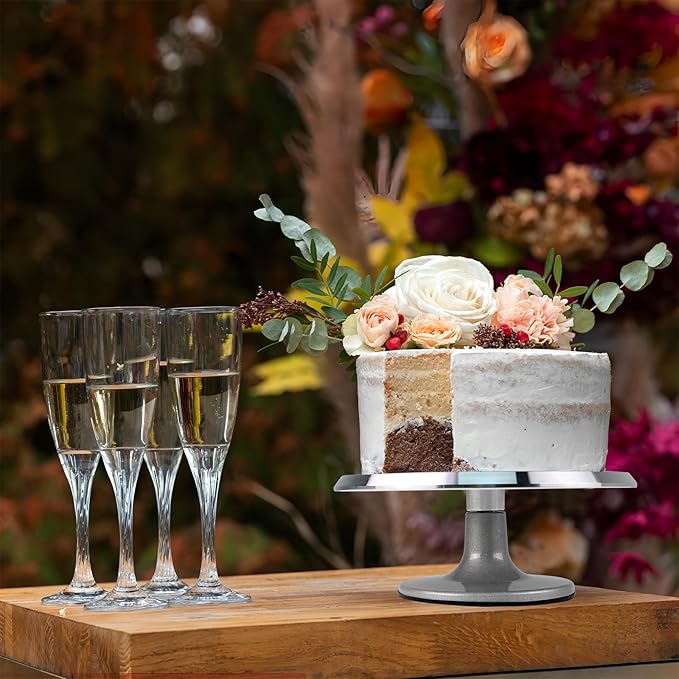Cake Turntable 12'' Revolving Cake Stand, Cake Turntable for Decorating with Non-Slip Bottom, Cake Stands for Party, Wedding Decorations, Pastries and Cupcakes (Aluminium Alloy)