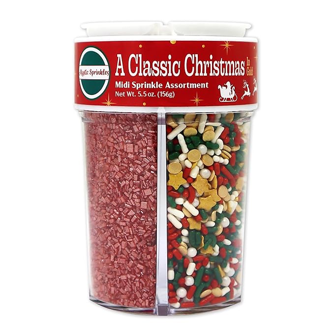 Mystic Sprinkles 4 Cell Sprinkle Assortments (A Classic Christmas in Gold, Midi)