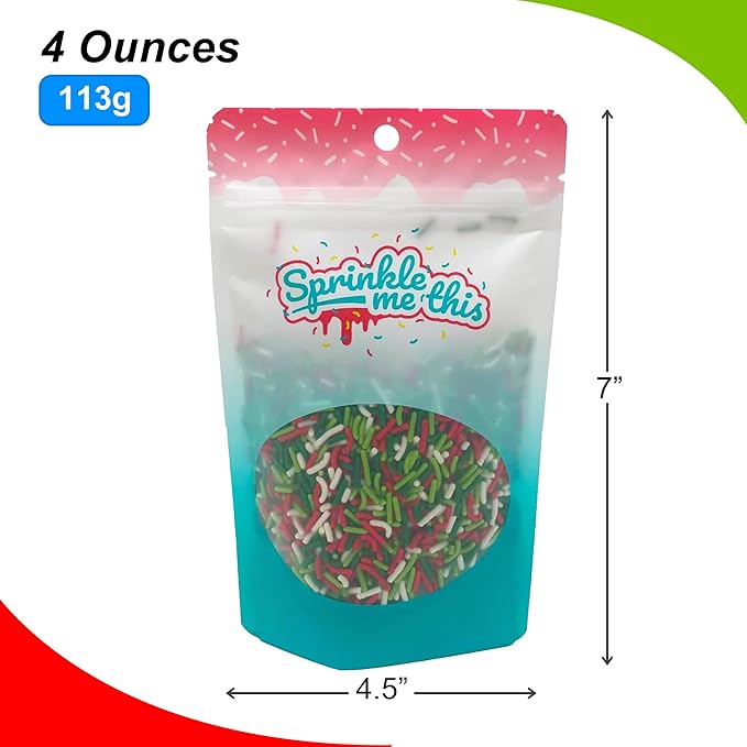 Christmas Sprinkles - Holiday Sprinkles For Baking And Decorating - A Variety Of Bulk Sprinkles Sure To Fit Every Baking Need For The Holidays - 4 Ounce Variety (Mistletoe Magic)