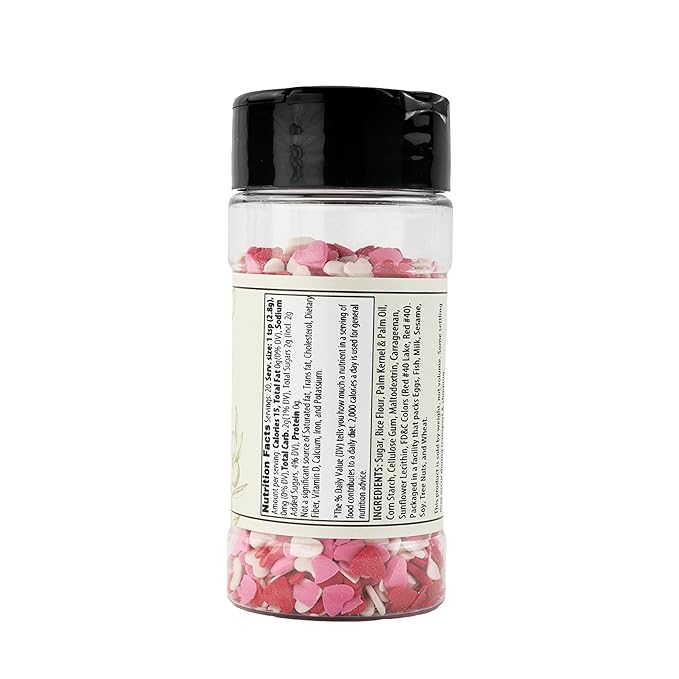Olive & Vine Heart Sprinkles, Sweet Flavor, For Baking & Desserts, Rich Tradition, Authentic Taste, For Global Recipes (2 Ounce)