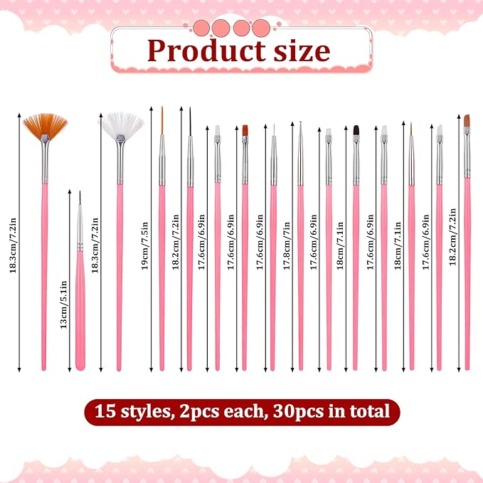 30 PCS Cake Decorating Brushes Cake Painting Brushes Fondant Paint Brush Food Paint Brush Baking Decorating Tools Cookie Brushes DIY Tool Set Cake Decorating Painting Tool Icing Pastry Brush(Pink)