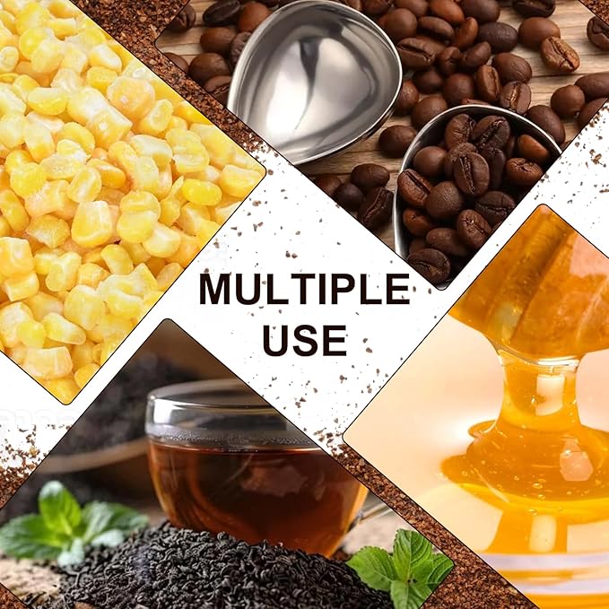3pcs Stainless Steel Coffee Scoop Set, 15ml Tablespoon Measuring Spoons for Coffee, Tea, Sugar, Spices - Short Handle Design, Durable & Rust-Free