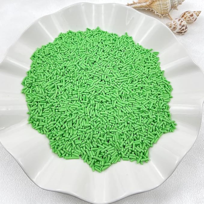 150g Fake Sprinkles Resin Sprinkles Clay Sprinkles Fake Candy Sprinkles Polymer Sprinkles Polymer Clay Slices for Resin Nail Slime Scrapbook DIY Art Crafts Making(237-green)