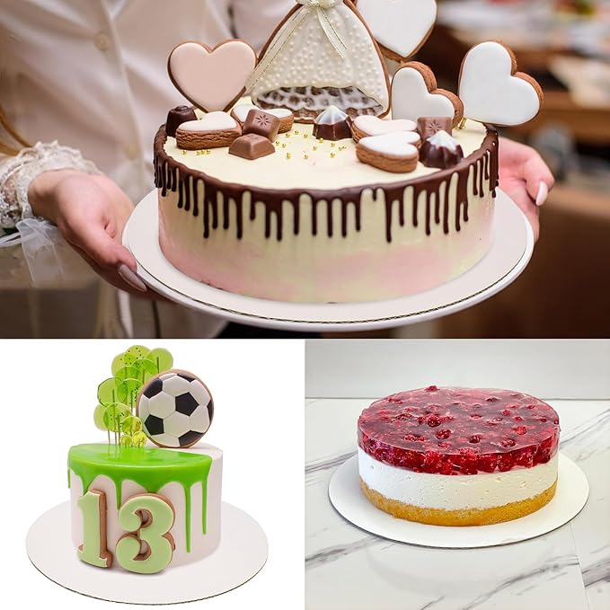 58 Pack White Cake Boards, 10 Inch Round Cake Circles, Premium Disposable Cake Plate for Baking & Decorating, Cardboard Cake Rounds, Cake Base Board