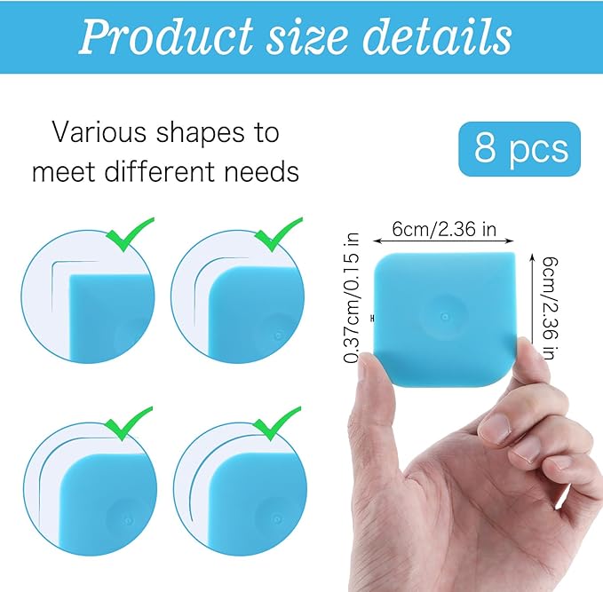 8 Pcs Pan Dish Scraper Tool Pot Food Scraper Nylon Non-Scratch Scrapers Non-Slip High Heat Resistant Cast Iron Cleaning Scrapers for Multifunctional Kitchen Grease Burnt Food
