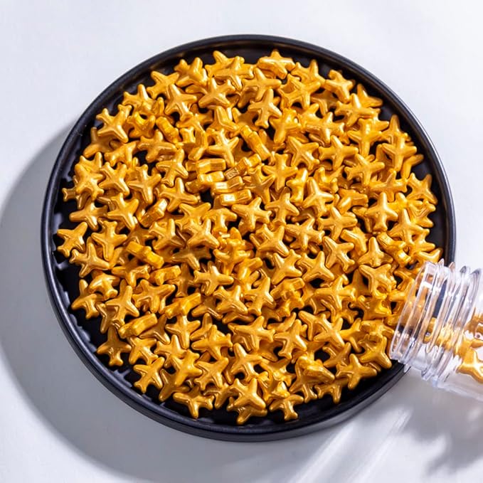 Gold Airplane Sprinkles, Airplane Cake Sprinkles,Cookie Sprinkles,Sugar Pearl, Edible Candy Pearls 130g 4.6OZ for Cake Cupcake Decorationg (Goldairplane)