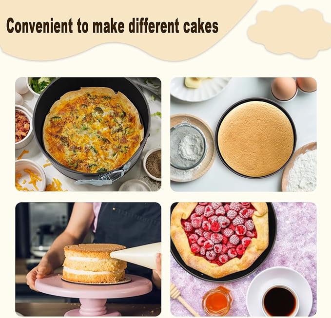 4 Inch Premium Non-stick Springform Pan, Leakproof Round Cheesecake Pan with Removable Bottom, Spring Form for Baking (Black)