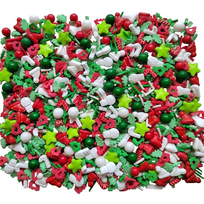 Eastron 1 Bottle Edible Christmas Sprinkles- Cake Sprinkles Decoration - Sprinkles for Baking - Cupcake and Cake Topper - Sprinkle Mix - 3.35 ounces