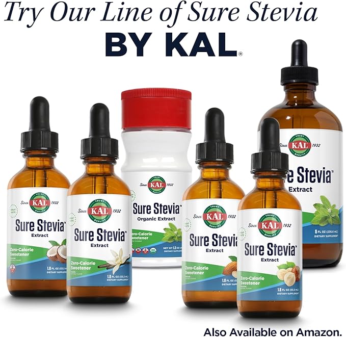 KAL Pure Stevia Extract, Vanilla, 1.8 Fluid Ounce