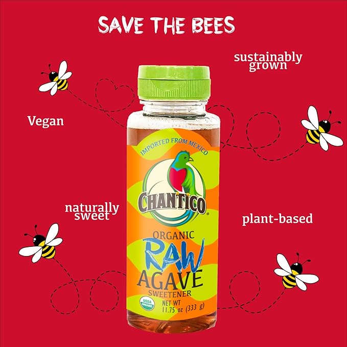 Chantico Agave Organic Sweetener (333g of each 4 pack, Raw), Diabetes-friendly, Easy addition to tea, coffee and baked goods