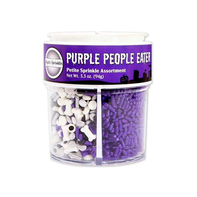Mystic Sprinkles 4 Cell Sprinkle Assortments (Purple People Eater, Petite)