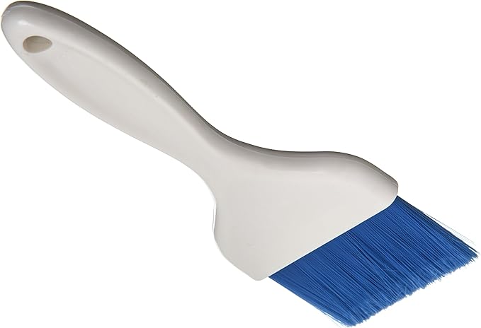 Carlisle Foodservice Products Galaxy Pastry Brush, 3" Wide, Flat, with Hanging Hole, Soft, Tapered with Chisel-Point Trim and Handle, Nylon, Blue, (Pack of 12)
