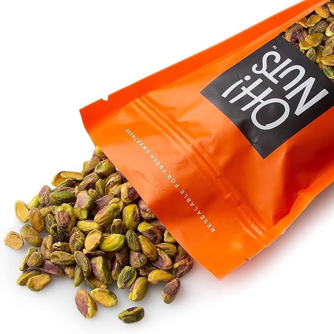 Oh! Nuts Pistachios No Shell - Raw - 100% Natural - 3 lb - Raw Whole California Pistachios - Packed in New York Zip-Seal Bag for Exceptional Freshness