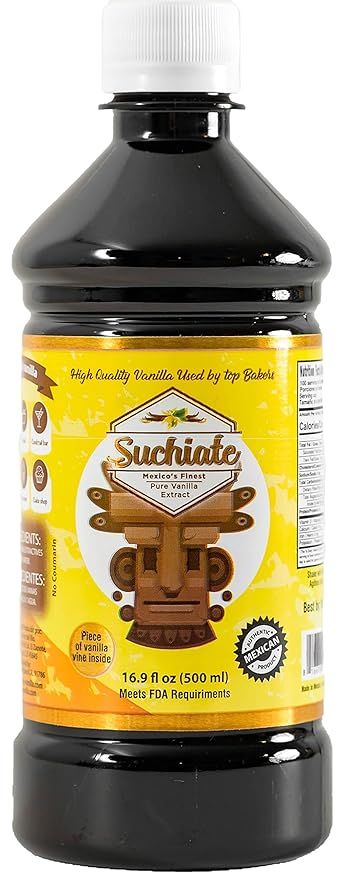 Suchiate Pure Vanilla | Mexican Vanilla for Baking and Desserts | Made with Real Vanilla Bean | Vainilla Mexicana Buena 16.9oz (500 ml)