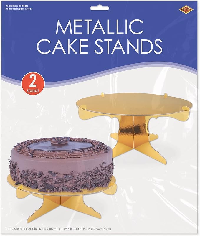 Beistle Golden Metallic Cake Stands