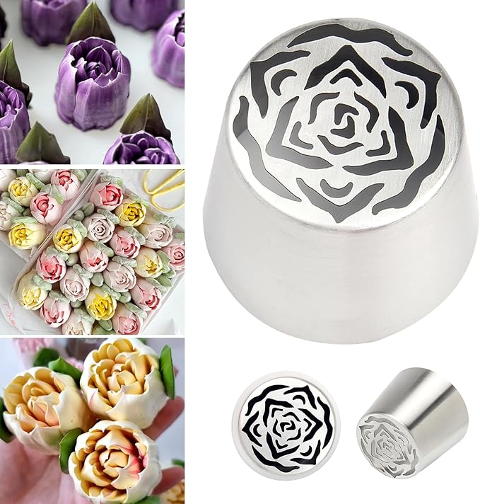 Extra Large Russian Piping Tips for Marshmallows Stainless Steel Flower Frosting Nozzles many styles Cake Decorating Baking tool for Buttercream, Cupcakes Cookies(SL58)