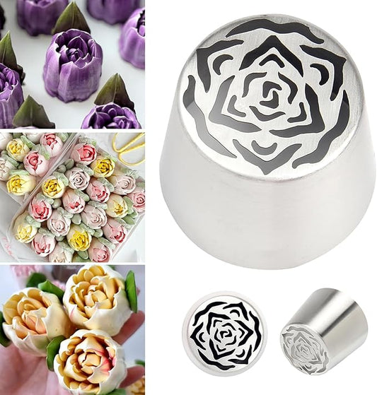 Extra Large Russian Piping Tips for Marshmallows Stainless Steel Flower Frosting Nozzles many styles Cake Decorating Baking tool for Buttercream, Cupcakes Cookies(SL58)