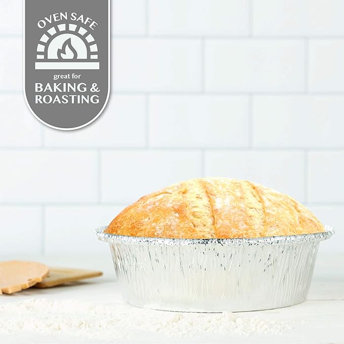 PLASTICPRO 6'' Inch Round Tin Foil Cake Pans Disposable Aluminum, Freezer & Oven Safe - For Baking, Cooking, Storage, Roasting, & Reheating, Pack of 20