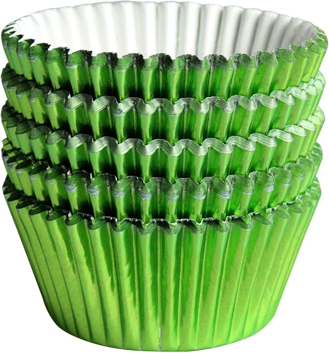100pcs Cupcake Paper Baking Cups Wrapper Liners Cake, Foil Cupcake Liners for Baking Cupcakes(Green) …