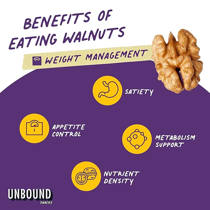 Unbound Snacks Flavored Nuts - Toasted Churro Walnuts, 4 oz (Pack of 4) - Healthy Snacks, 4g Protein, 3g Sugar, High in Omega 3, Gluten Free, Vegan - Freshly Roasted & Seasoned Gourmet Walnut Halves