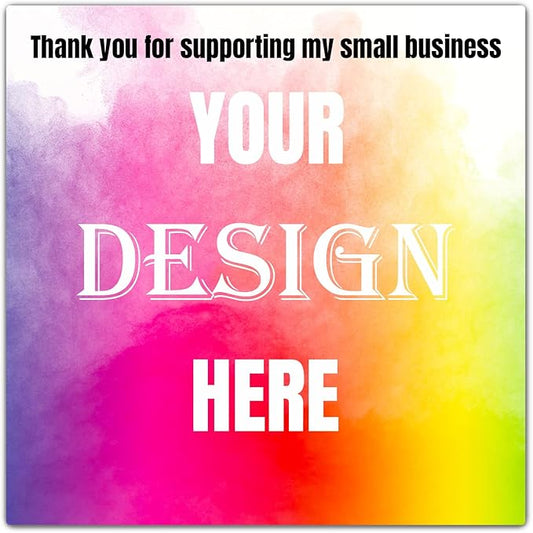 Custom 100-500 Stickers with Any Image Logo and Text - Personalized Labels for Business Logo, Thank You Notes (Square, 3 Inch)