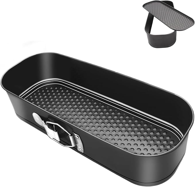 Rectangular Springform Cake Baking Pans: Non-Stick Springform Pans with Removable Bottom, Quick Release Latch Bakeware Springform Cake Pan, Bread Loaf Pan 12.2" x 4.33" x 2.7"