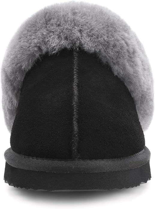 Parfeying Women's Sheepskin House Slippers Indoor Outdoor Shearling Shoes for Women