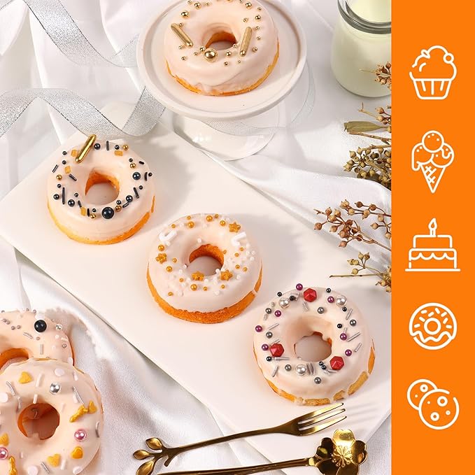 Sprinkles For Cake Decorating, Cupcake, Cookies, Ice Cream Topper, 6 Packs Gold Sprinkles, Silver Sprinkles, Luxury of assorted Sprinkles for Cake Baking, Perfect For Birthdays, Wedding