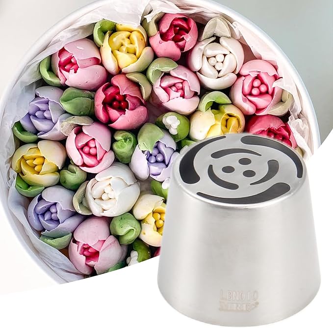 Extra Large Russian Piping Tips for Marshmallows Stainless Steel Flower Frosting Nozzles many styles Cake Decorating Baking tool for Buttercream, Cupcakes Cookies(SL10)